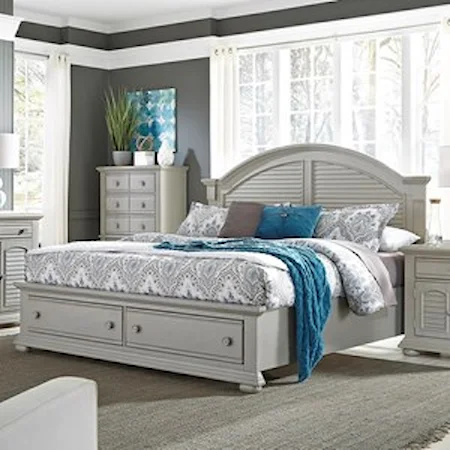 Queen Storage Bed with Two Drawers